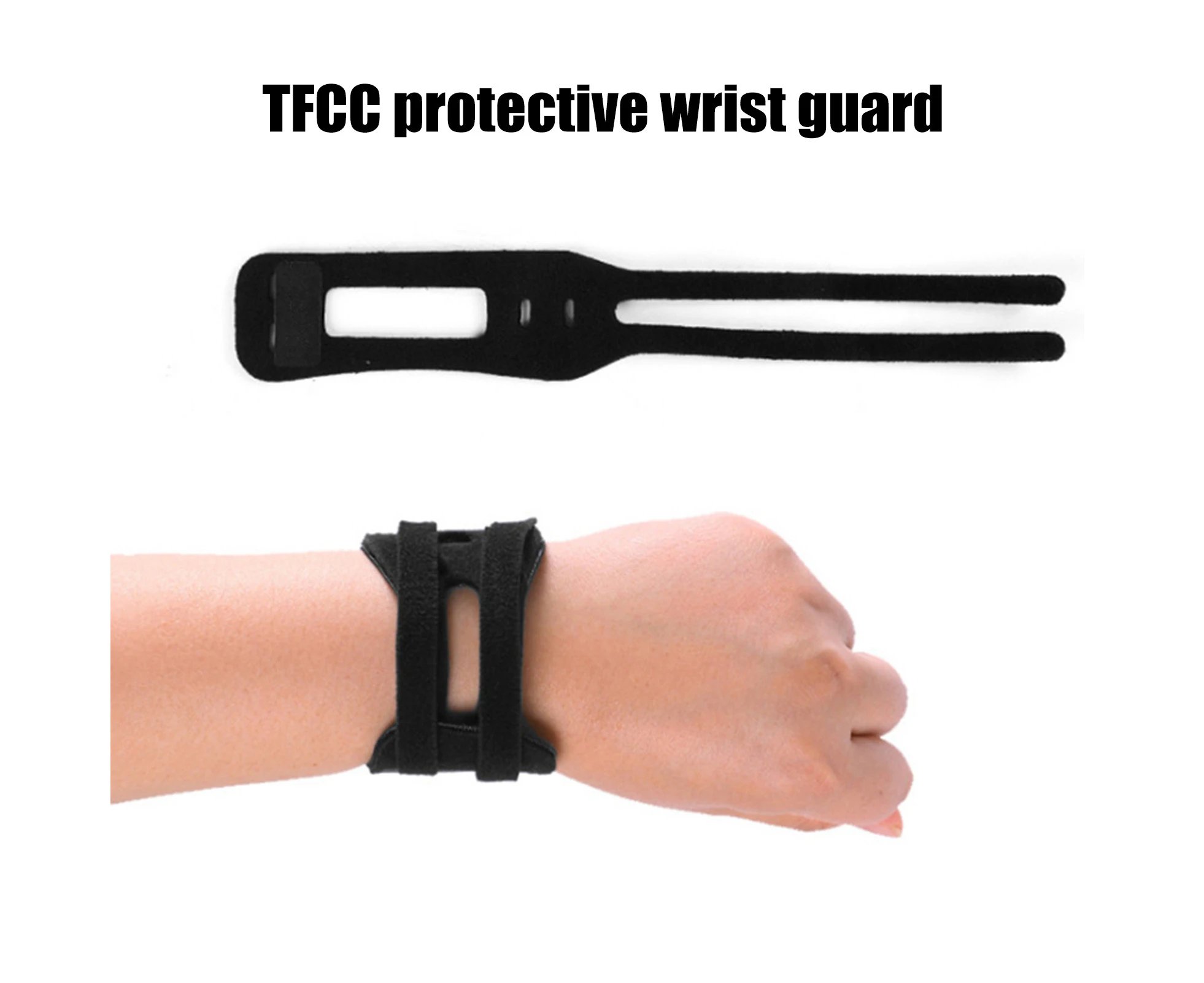 1Pc Wrist Wrap Breathable Compression Reusable Adjustable Hand Wrist Support Brace for Fitness -Black