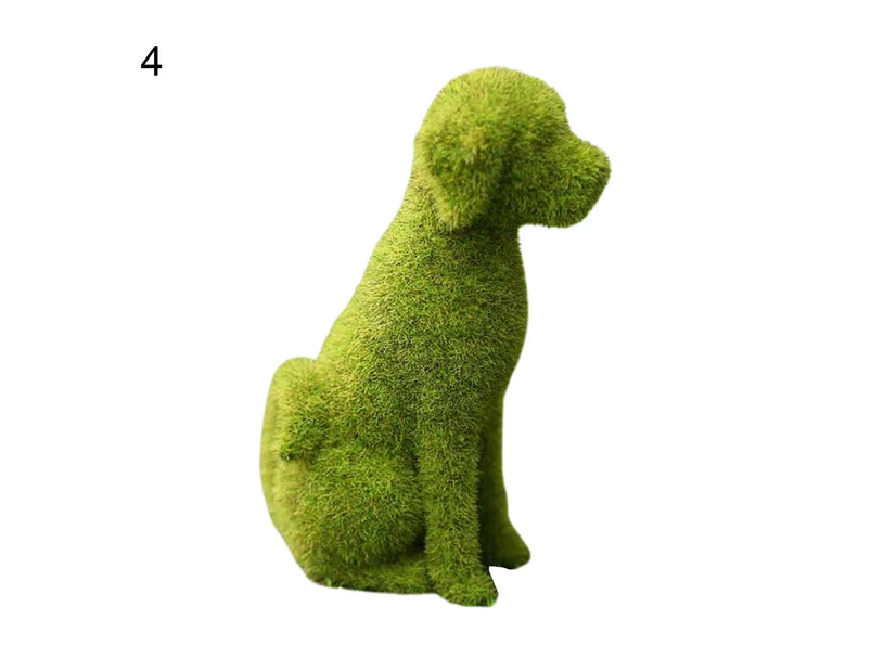 Sunshine Dog Shape DIY Artificial Grass Animal Resin Eye-catching Garden Turf Grass Animal Office Decor- 4