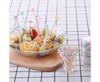 20Pcs Fruit Fork Anti-scratch Non-slip Burr-free Picking Up Cute Animal Cartoon Bento Stick for Home Mix Color