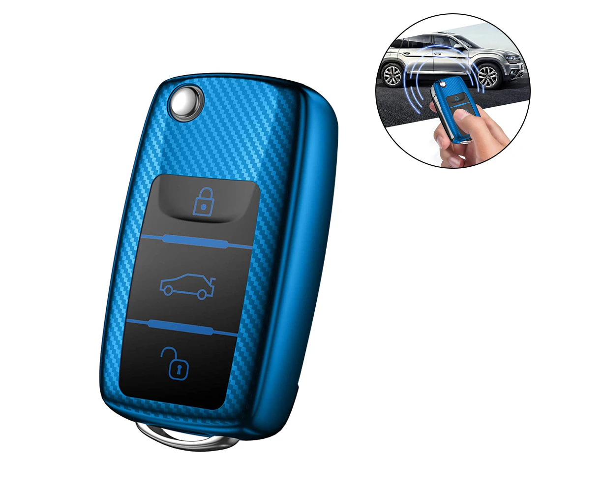 1 PCS Key Car Protection Compatible with Volkswagen POLO LaVida Sagitar Jetta Bora Tiguan Car Key Car Protection TPU Key