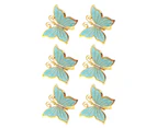 6Pcs/Set Napkin Circle Beautiful Butterfly Shape Alloy High Strength Napkin Holder Table Decoration for Party-Light Blue