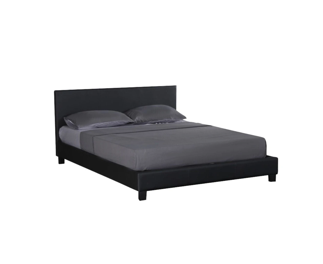 Drake Simple PU Leather Bed Frame - Black