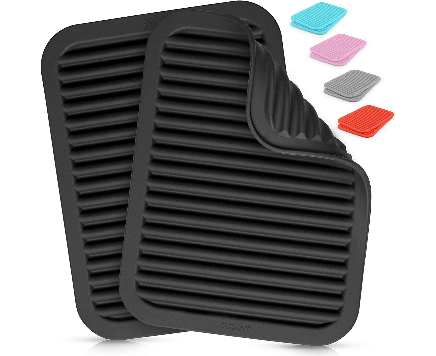 2 Pack (9"x12") Silicone Trivets For Hot Pots and Pans - Multi-Purpose & Versatile Trivet Mat - Heat Resistant Silicone Trivet