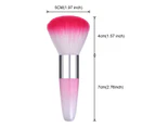 2 Pieces Soft Nail Art Dust Remover Powder Brush Cleaner for Acrylic and Makeup Powder Blush Brushes (Pink, Purple)