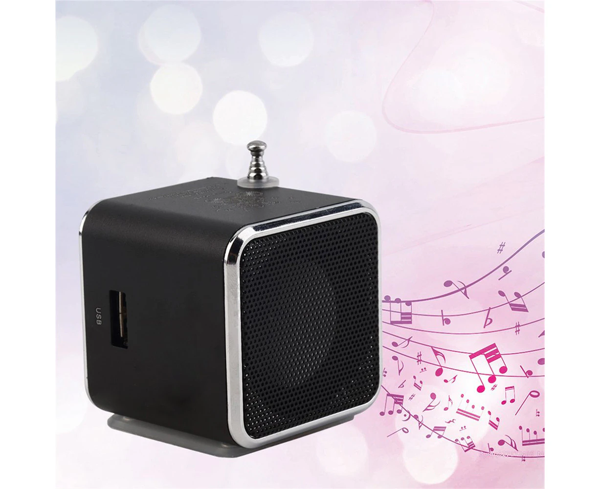 Portable USB Mini Stereo Speaker MP3 MP4 Laptop Radio Wireless Music Player Black