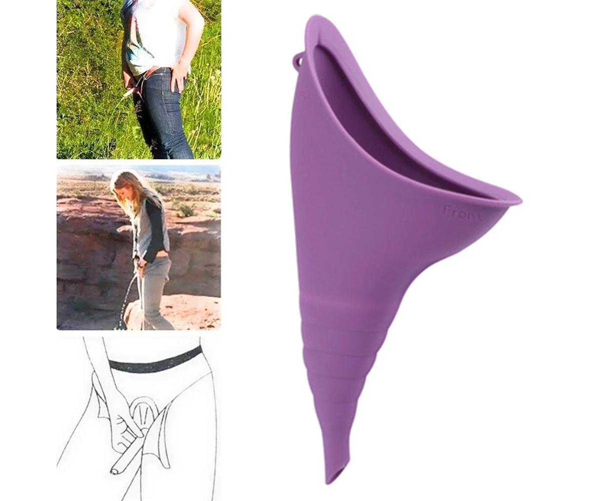 Female Urination Device, Portable Female Urinal Women Pee Funnel Allows Women Standing Up to Pee,purple