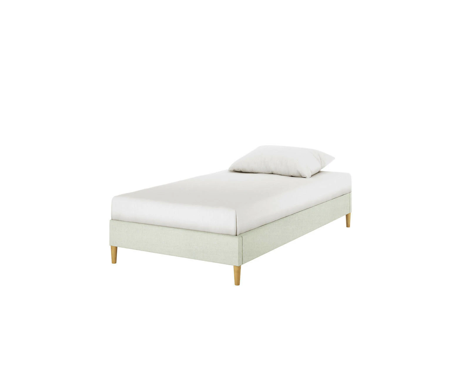 Celina Linen Upholstered Fabric Bed Base - Off White - Off White