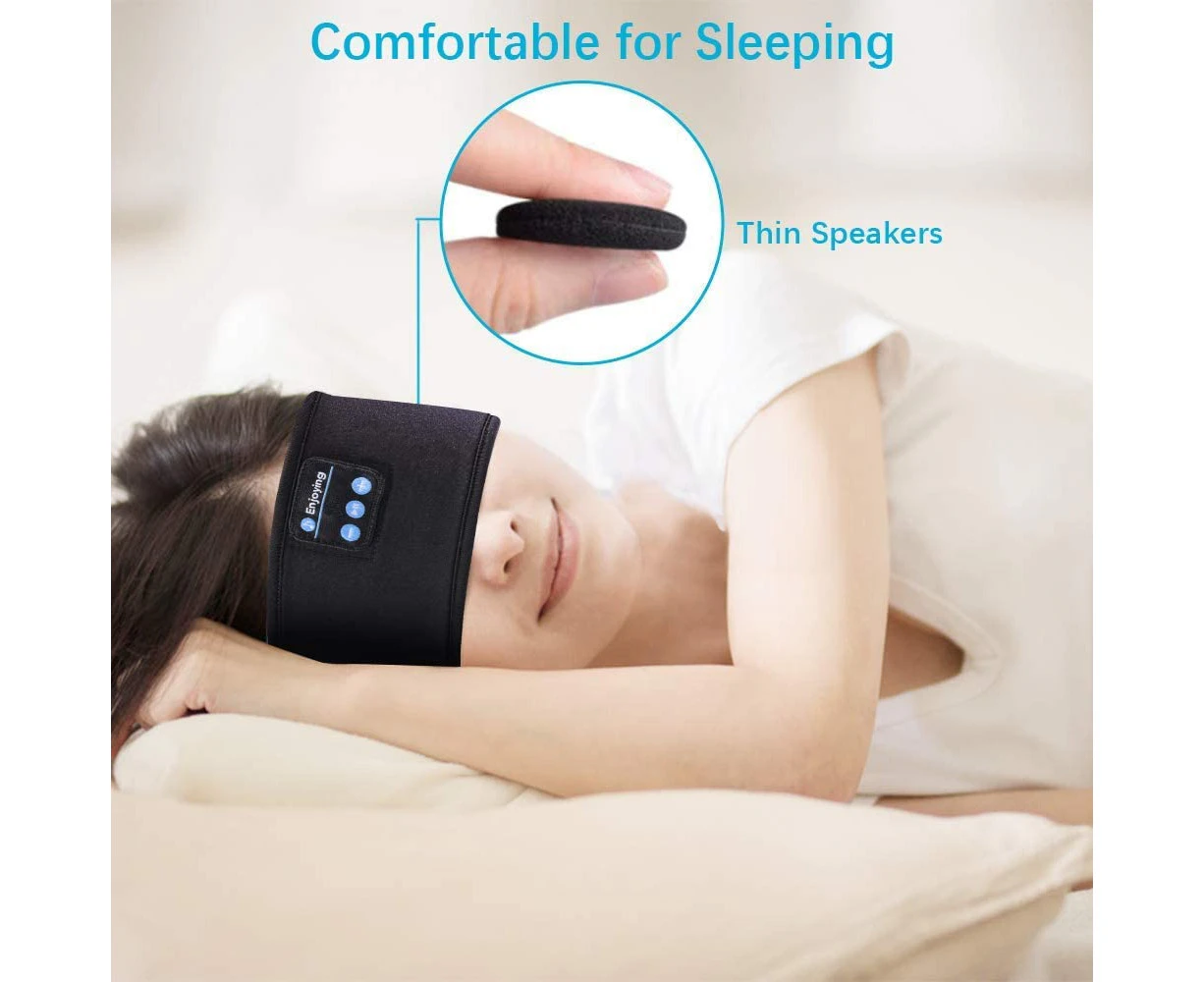 Sleep Headphones Bluetooth Headband,Upgrage Soft Sleeping Wireless,Black