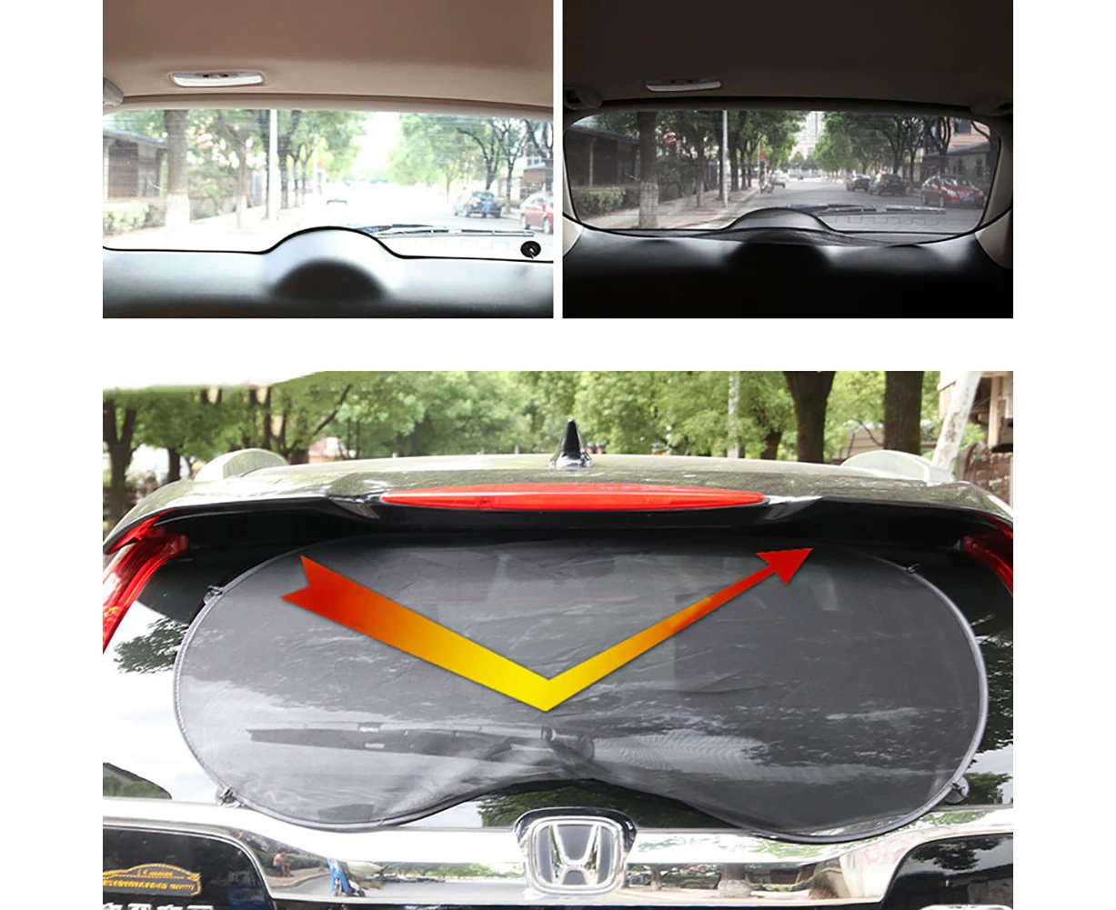 Juson Car Rear Window Sun Visor Shade Cover Shield Sunshade UV Mesh Auto Protector-Black