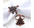 6Pcs Napkin Button Unique Add Atmosphere Alloy Serviette Holders Christmas Tree Design Festive Table Decor for Restaurant