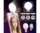 langma bling Clip on Round Universal LED Mobile Phone Selfie Photography Flash Fill Light-Blue