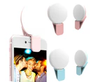 langma bling Clip on Round Universal LED Mobile Phone Selfie Photography Flash Fill Light-Blue