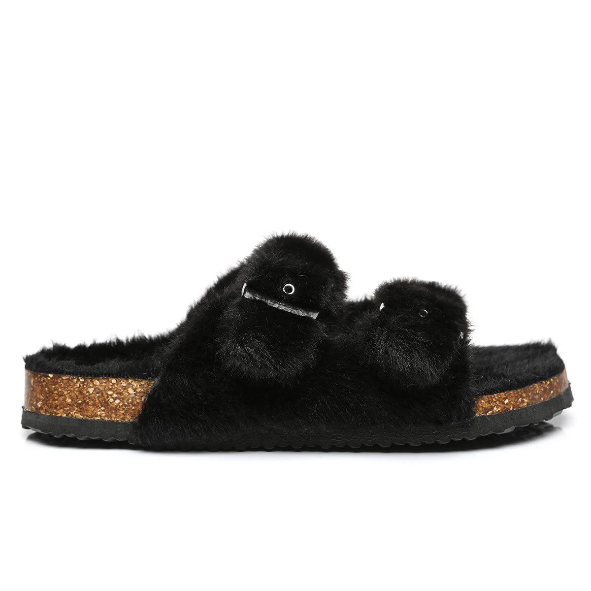 UGG Mila Women fluffy Sandal - Black