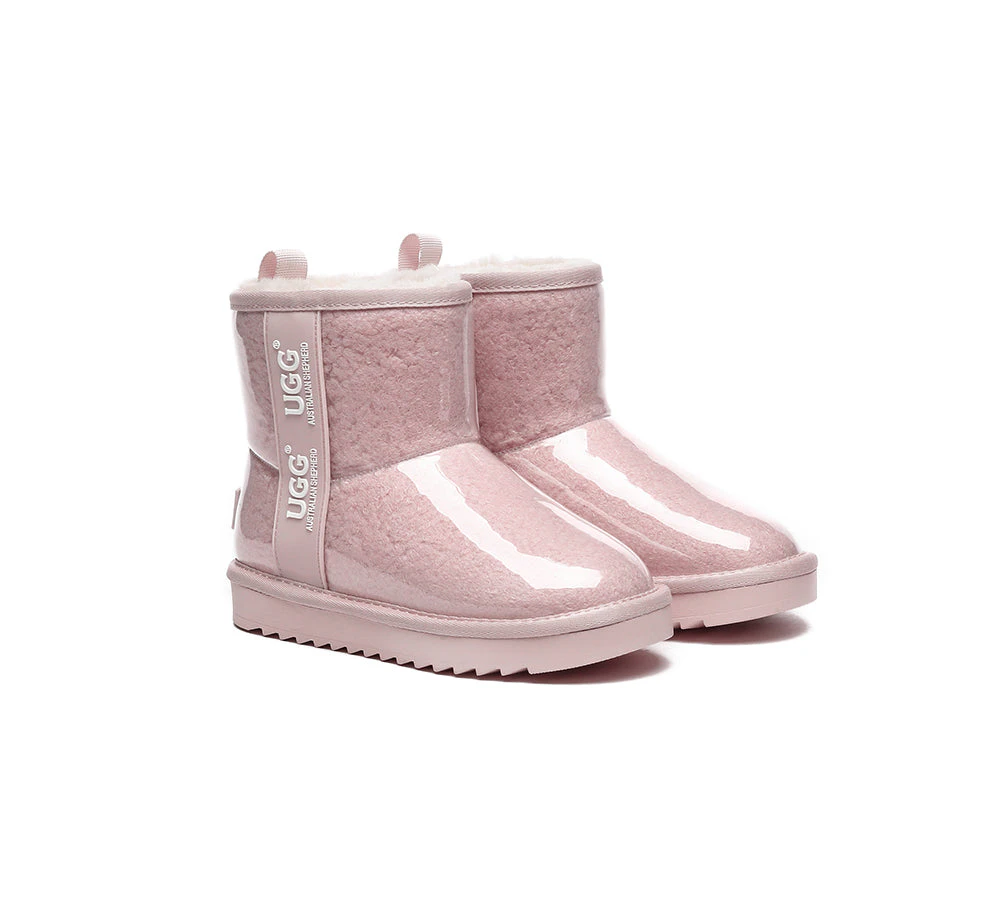 Australian Shepherd(R) Kids Ugg Boots Clear Waterproof and Shearling Coated Classic - Pink