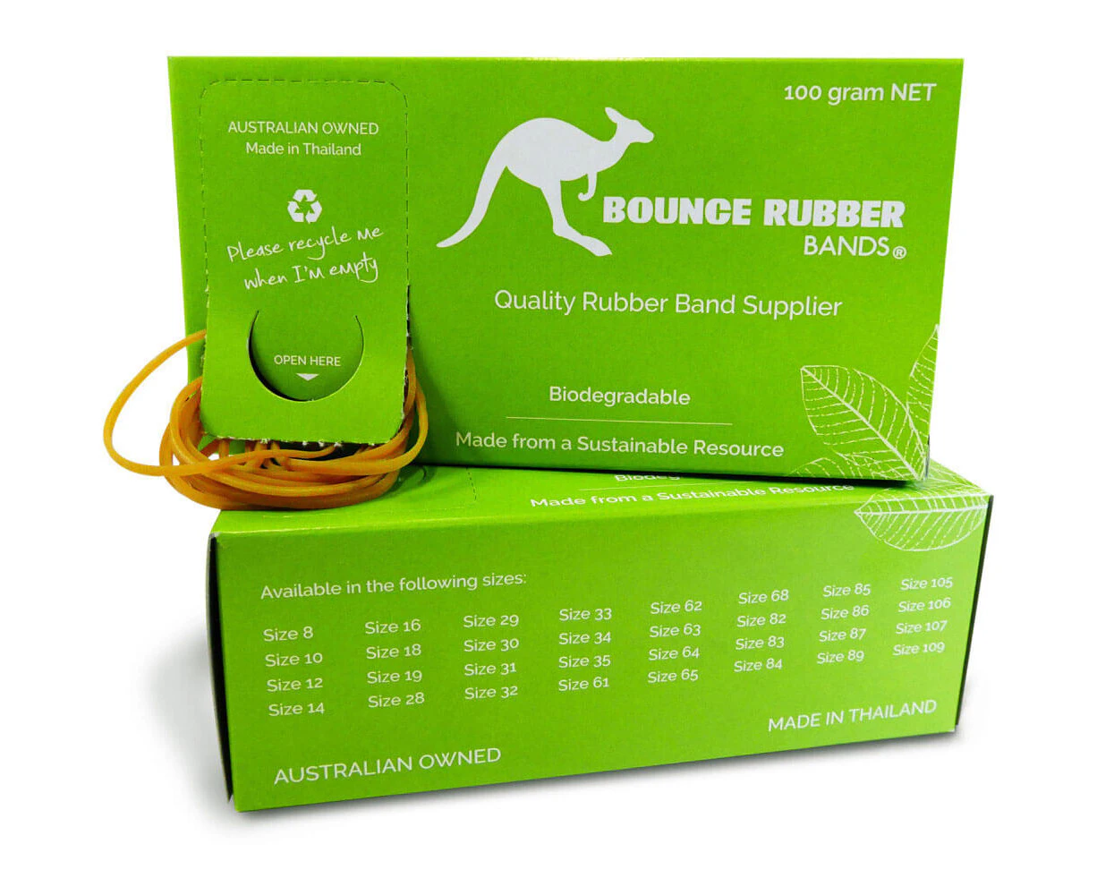 Bounce Rubber Bands 100g (Assorted Size) - Natural Tan