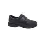 Hush Puppies Roland Mens Shoes Leather Work Casual Tab Close Soft Insole Light - Black