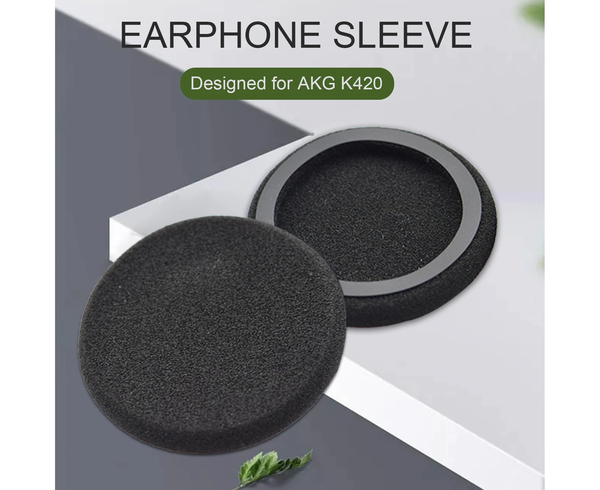 2Pcs Headphone Replacement Protective Cover for AKG K420 K430 K450 Series Headphones-Black Sponge