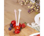 6Pcs/Set Salad Fork Cartoon Easy to Clean Adorable Rock Paper Scissors Shape Fruit Fork for Dining Room Random Color