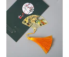 aerkesd Book Mark Electroplate Reusable Folding Fan Shape Chinese Style Graceful Diary Book Marker Stationery Supplies -N