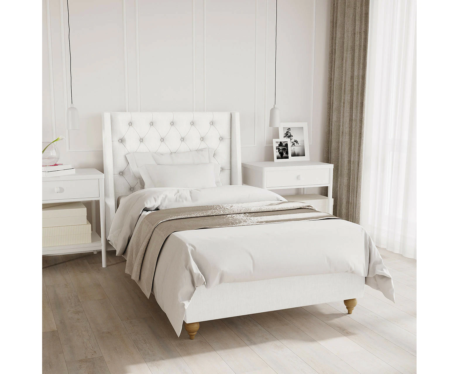 Calypso Foam Mattress and Vilania Bed Package - Cream White