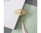 aerkesd Book Mark Electroplate Reusable Folding Fan Shape Chinese Style Graceful Diary Book Marker Stationery Supplies -H