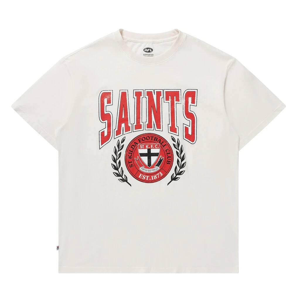 St Kilda Saints Mens Arch Graphic Tee Natural