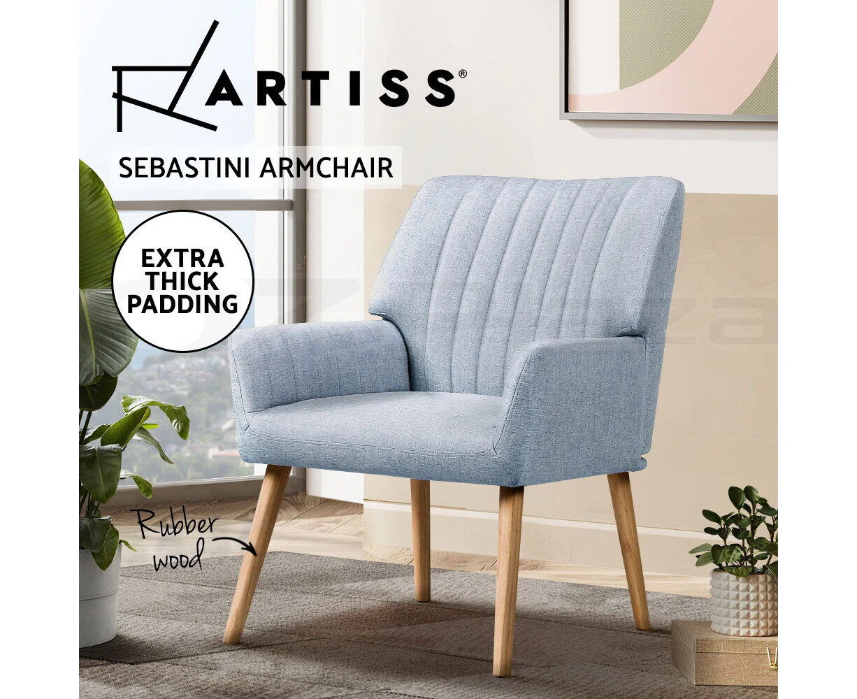 Artiss Armchair Lounge Chair Armchairs Accent Chairs Sofa Couch Fabric Grey