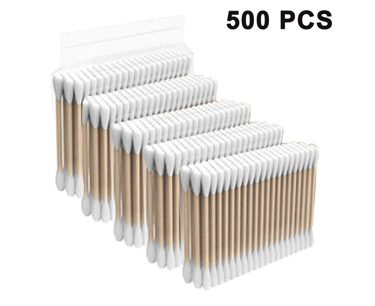 Cotton Swab with Two Heads Cotton Swab Wooden Stick Sustainable Cotton Swab Made of Bamboo Cotton Swab Wood - 500pcs