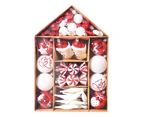70Pcs Christmas Ball Ornaments Christmas Tree Decorations Party Decorations-White&Red