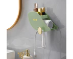 Air Duct Holder with Hook Multi-grid Punch-free Compartment Wall Organizer Storage Holder for Bathroom - Green