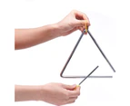 Music Steel Triangle Percussion Instrument With Batter Triangle Bell Percussion Instrument - 7Inch (165G)