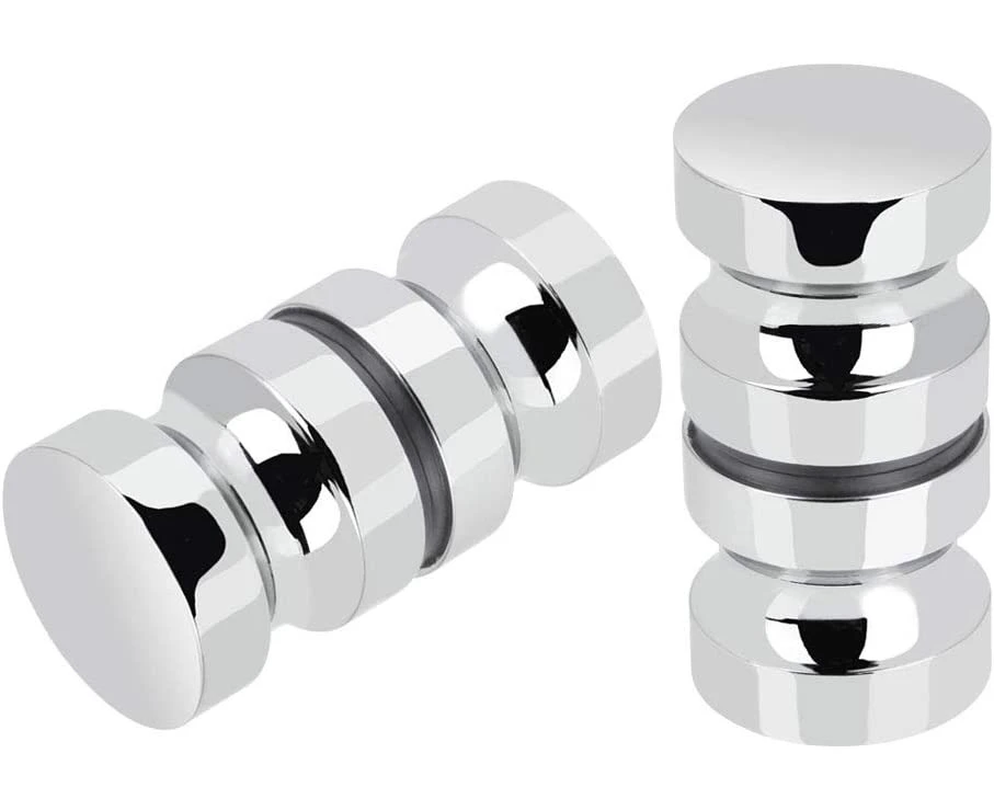 2 Pairs Stainless Steel Sliding Shower Door Knobs Glass Shower Door Handles for Bathroom Kitchen Home Office Hotel