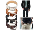 Men\'s Stylish Casual Waistband PU Leather Pin Buckle Waist Strap Business Belt Black