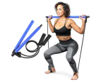 Pilates Bar Yoga Stick - Pilates Bar Kit For Home Gym With Pilates Resistance Bands Pilates Exercise Bar - Blue