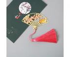 aerkesd Book Mark Electroplate Reusable Folding Fan Shape Chinese Style Graceful Diary Book Marker Stationery Supplies -R