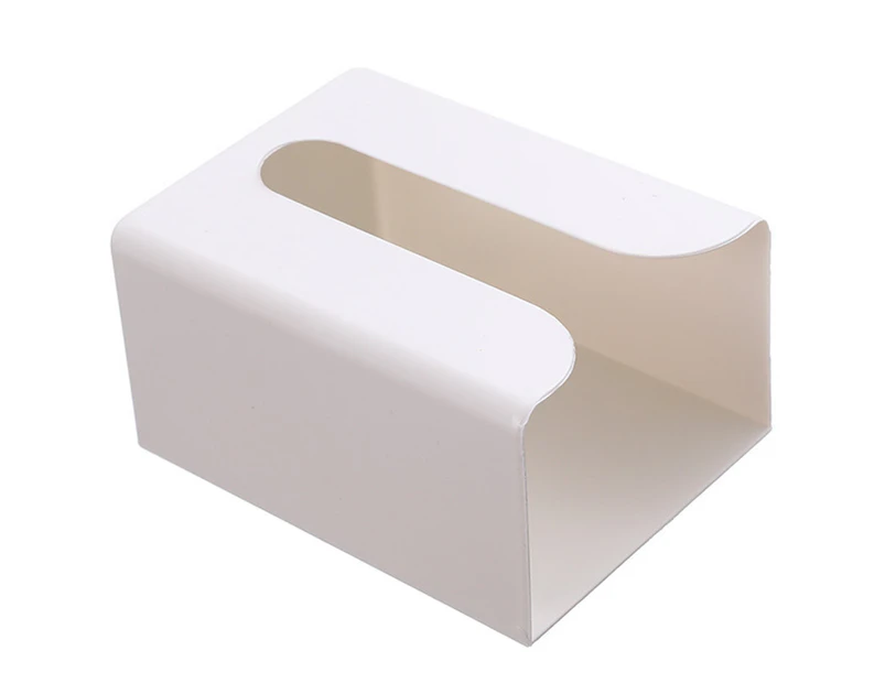 Kitchen Tissue Box, Wall-Mounted Drawer Box, Toilet Paper Holder, Toilet Tissue Storage Box, Wall-Mounted Tissue Box, no Need to Punch -White Small