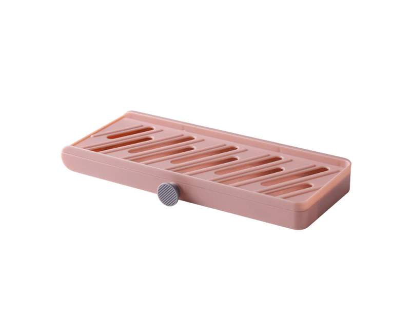 Soap Tray Detachable Wall Mounted ABS Drill Free Soap Sponge Dish for Bathroom - Pink