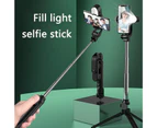 XT05 Bluetooth-compatible Phone Holder Tripod Selfie Stick Fill Light for Live Streaming - White