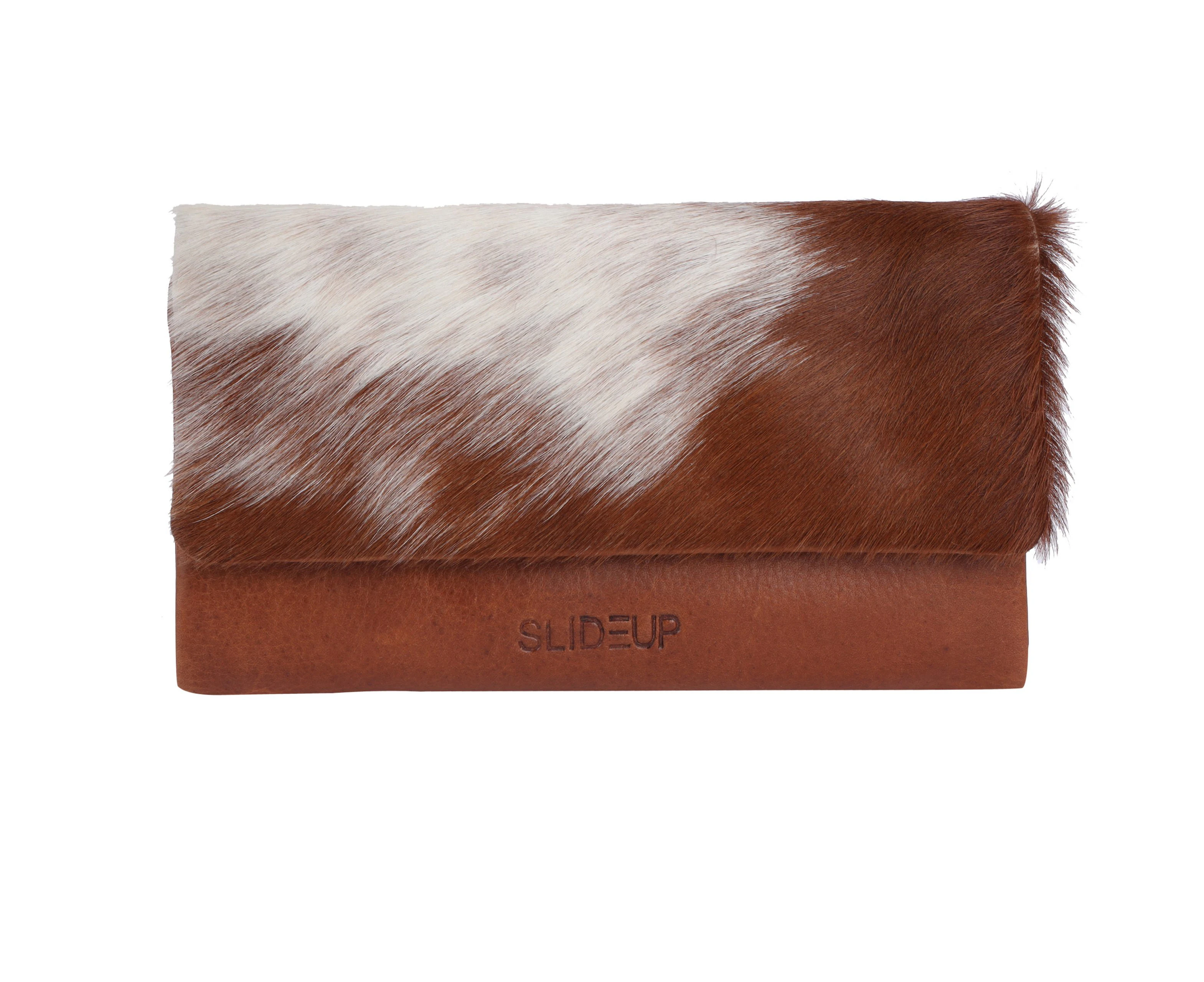 Slideup Gleeful Leather Hair-on Wallet-Tan