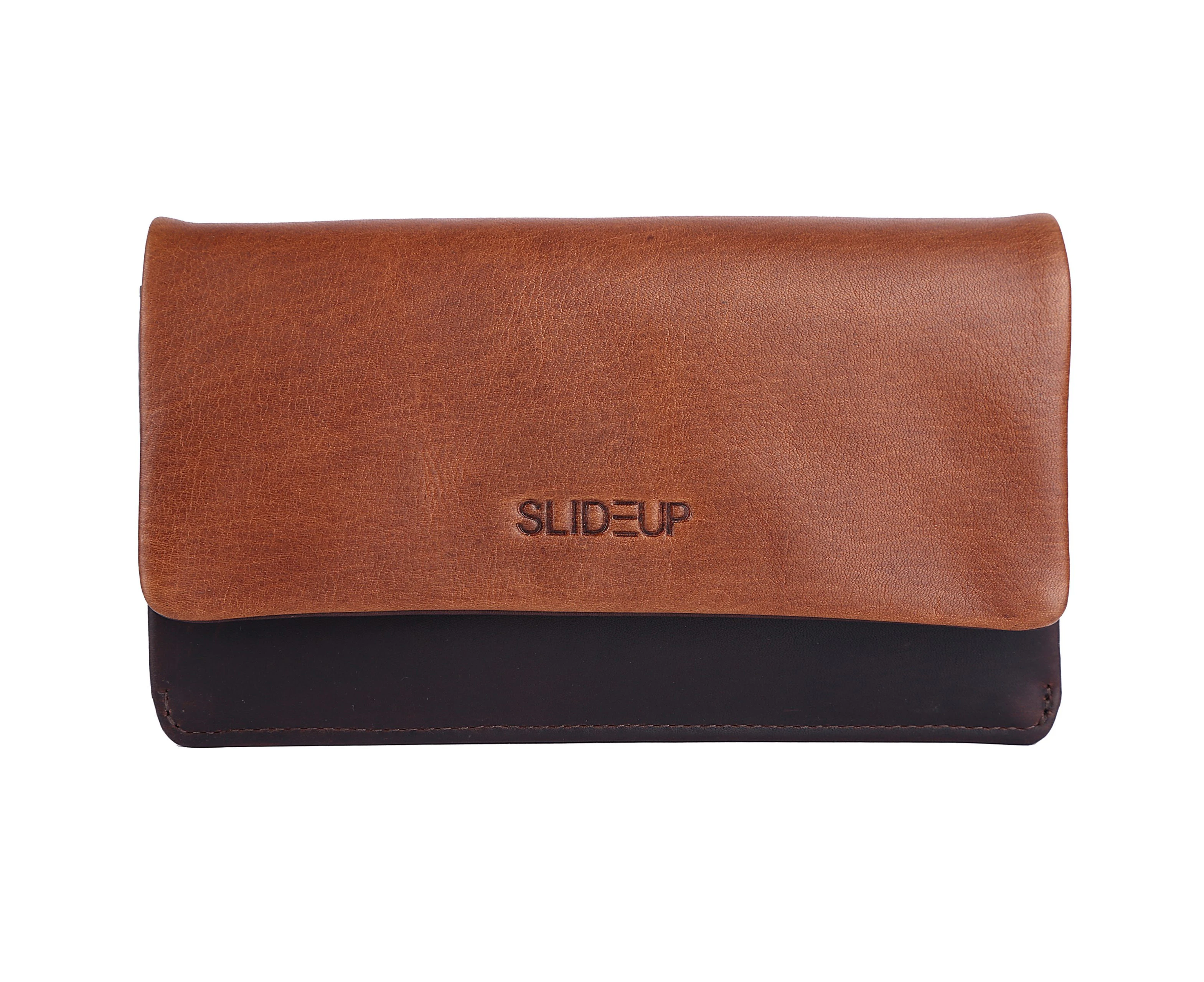 Slideup Gratified Leather Hair-on Wallet-Tan Brown