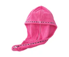 Drying Hat Strong Water Absorption Multifunctional Microfiber Hair Towel Wrap Shower Cap for Household-Pink Red