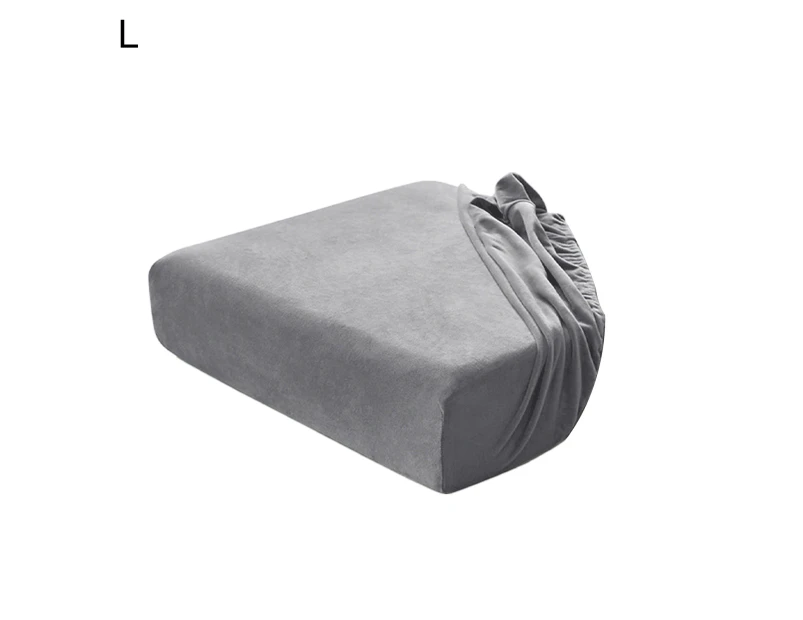Sofa Seat Slipcover Anti Slip Elastic Polyester Stretch Chair Couch Cushion Cover for Home-Light Grey Size L