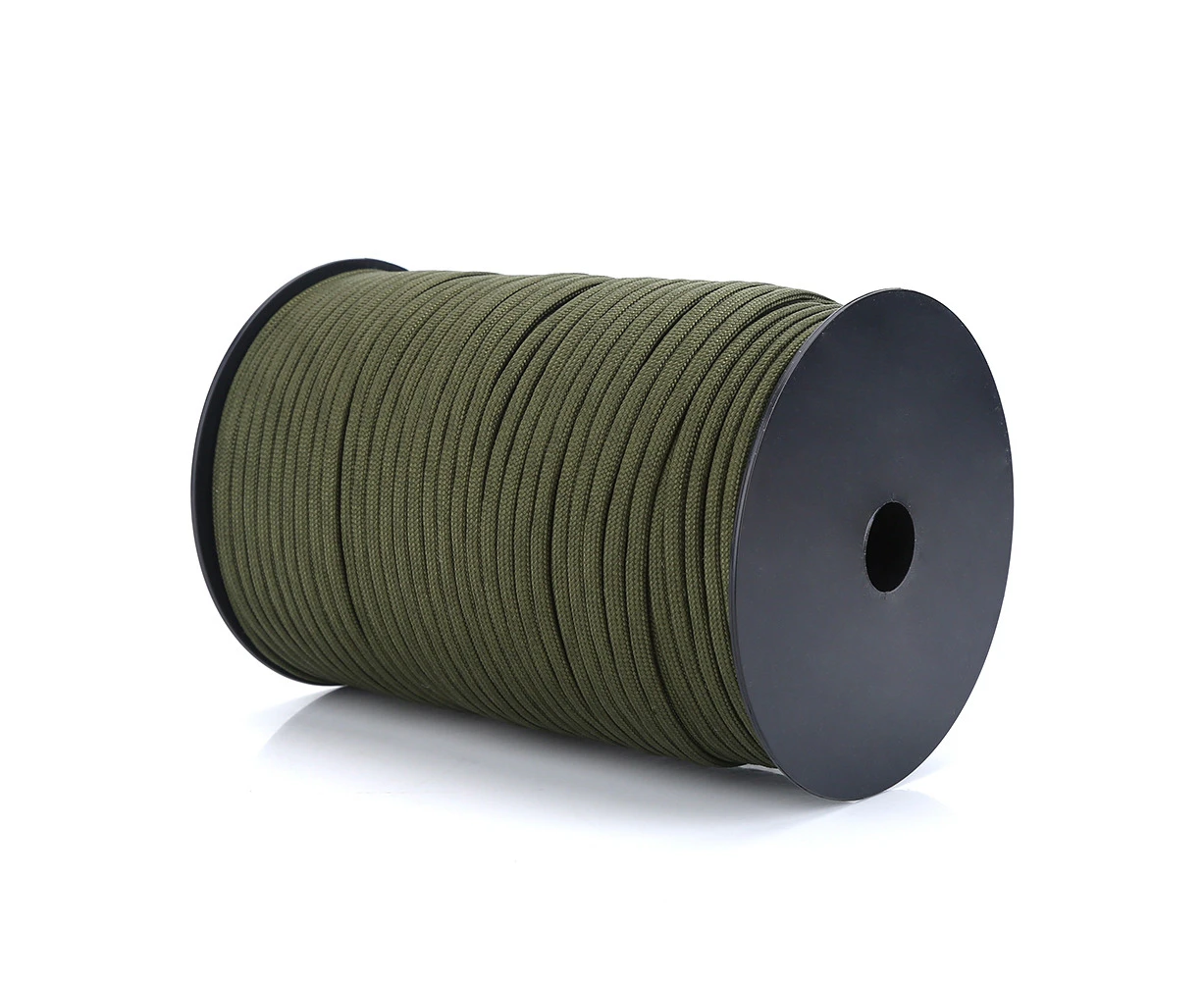 550 Reflective Paracord Parachute Cord Lanyard 9 Strand Core 100M (Army Green)