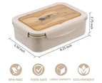 Bento Boxes for Adults - 1100 ML Bento Lunch Box For Kids Childrens With Spoon & Fork - Durable Perfect Size for On-the-Go Meal - Khaki