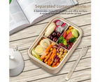 Bento Boxes for Adults - 1100 ML Bento Lunch Box For Kids Childrens With Spoon & Fork - Durable Perfect Size for On-the-Go Meal - Khaki