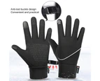 1 Pair Men Gloves Full Finger Touchscreen Windproof Plush Lining Keep Warm Thickened Winter Outdoor Cycling Unisex Women Gloves for Riding-XL Style1