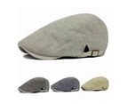 Men Vintage Cowboy Retro Cotton Cap Duckbill Beret Sunhat Casual Hip Hop Hat Dark Grey