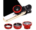 Bluebird 3 in 1 Mobile Phone Camera Fish Eye Macro Super Wide Angle Lens Kit with Clip-Golden