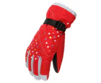 Winmax Women Winter Ski Gloves Waterproof Windproof Snowboard Gloves for Cold Weather-Red