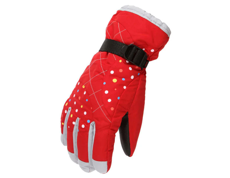 Winmax Women Winter Ski Gloves Waterproof Windproof Snowboard Gloves for Cold Weather-Red